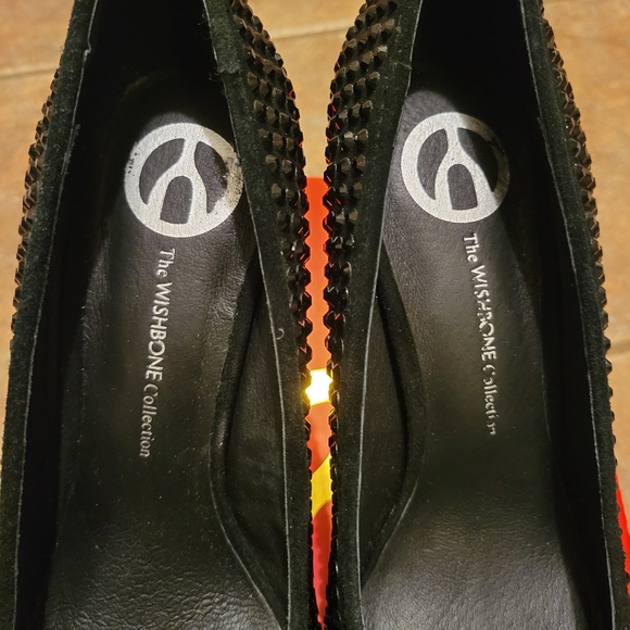 Wishbone Maisie Size 6.5 Black Stoned Heels - Picture 3 of 4